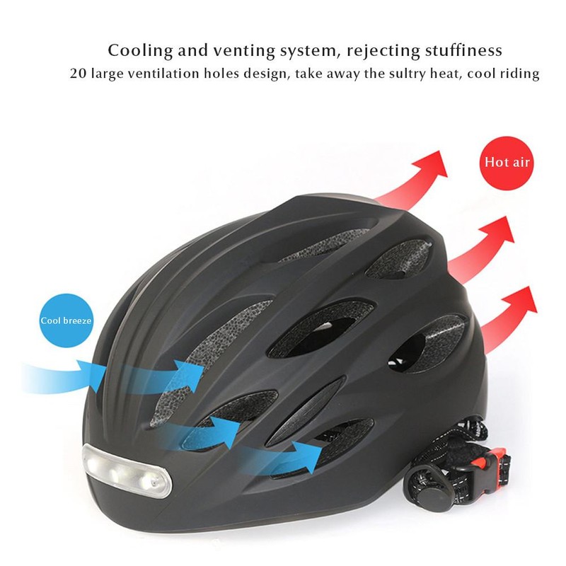 Bike Helmet with USB Rechargeable Light Safety Helmet Adjustable Mountain