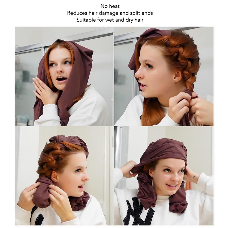 Heatless Curling Rod Headband Leggings Shape Elastic Reduce Split Ends