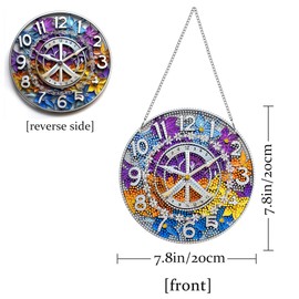 Pavemlo Double-Sided Acrylic Board Diamond Painting Pendant & Window Decoration Set with Chain - DIY Crystal Painting Pendant Diamond Painting Wall Hanging Kits 20 x 20 cm - for Wall and Entrance