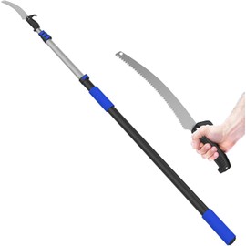 LAANPOLE 26FT Pole Saw, Telescoping Tree Trimmer with 5-20FT Extension Pole, Manual Branches Pruner for Backyard, Orange