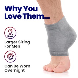 Moisturizing Socks for Cracked Heels - Fast Cracked Heel Repair. Dry Rough Heel Treatment - Toeless Gel Heel Socks Infused with Aloe Moisturier Lotion (Large 3 Pairs)