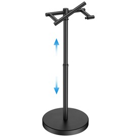 Toilet Paper Holder Stand Adjustable, Freestanding Tissue Roll Holder for Bathroom, Pivoting Design, Durable SUS 304 Stainless Steel and Weighted Base Toilet Paper Stand, Storage (Matte Black)