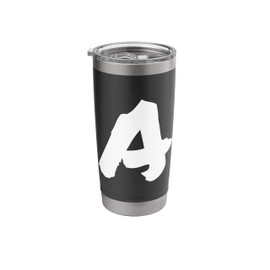 Letter A - Capital Marker Hand Written Style Upper Case Stainless Steel Insulated Tumbler