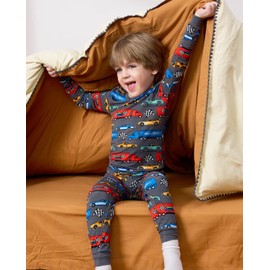 babee Reshinee Bamboo Viscose Toddler Car Pajamas Boys Girls Kids Baby 2pcs Long-Sleeve Pyjamas Set 4-5T Snug fit Sleepwear Pjs