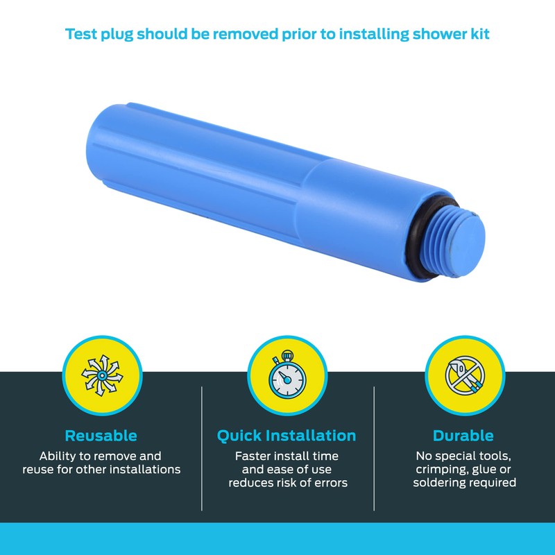 Sharkbite 1/2 Inch MNPT Bathroom Shower Test Plug, 25828Z