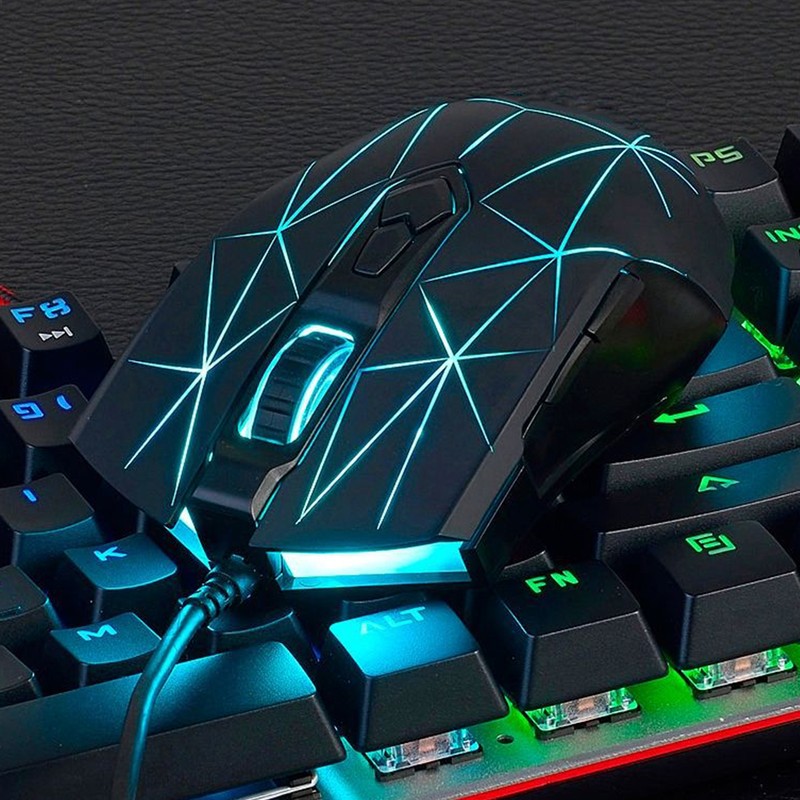 AJAZZ Wired Mouse USB RGB Desktop Laptop Gaming Adjustable DPI