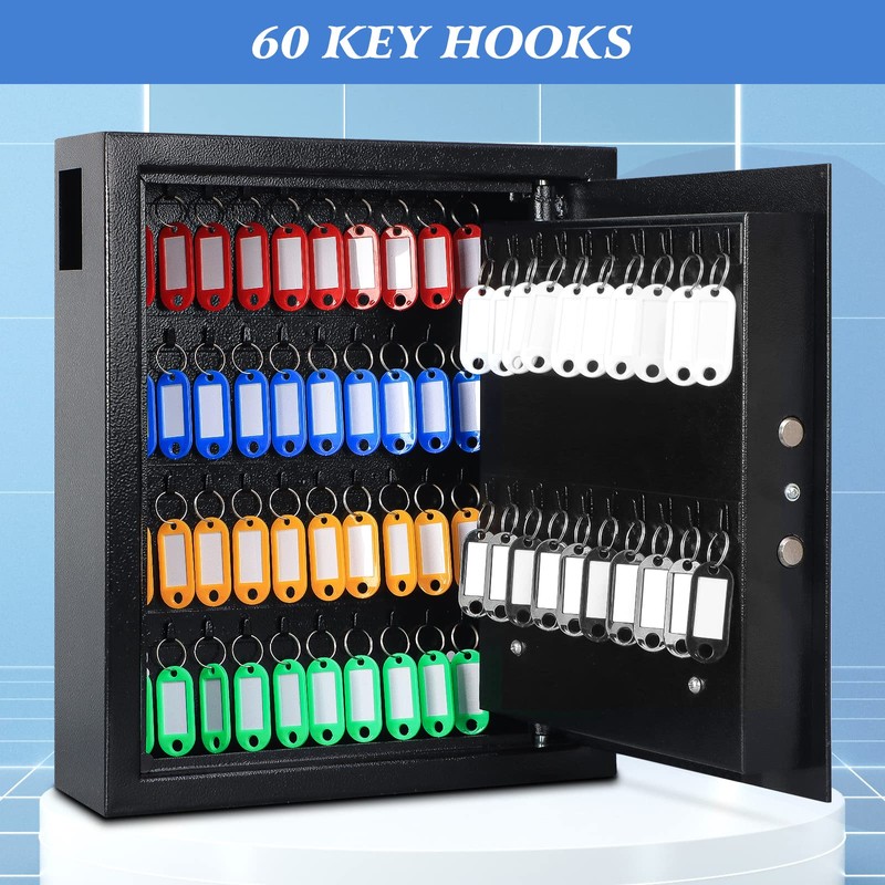 KYODOLED Electronic 60-Key Cabinet Wall-Mounted Digital Key Safe, Key Lock