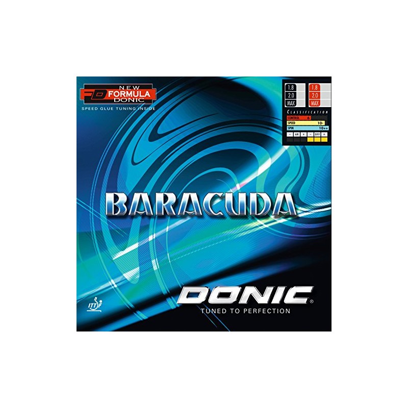 DONIC Rubber Baracuda, options 1,8 mm, black