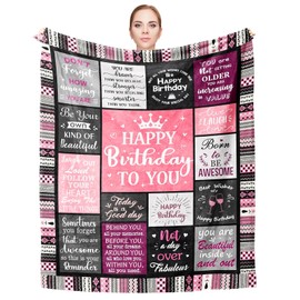 Birthday Gifts for Women Blanket 150x130cm, Gifts for Women Birthday Unique, Womens Birthday Gifts, Happy Birthday Unique Decorations Gift Ideas for Girl Daughter Her Friend Mom Sister Grandma