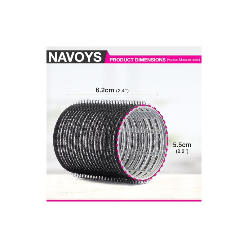 Navoys 8pc Large Hair Rollers for Volume & Bouncy Curls