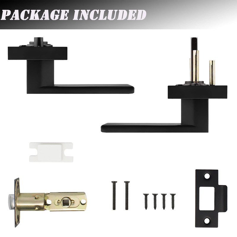 1 Pack Probrico Square Door Lever Door Lock Handle Lockset