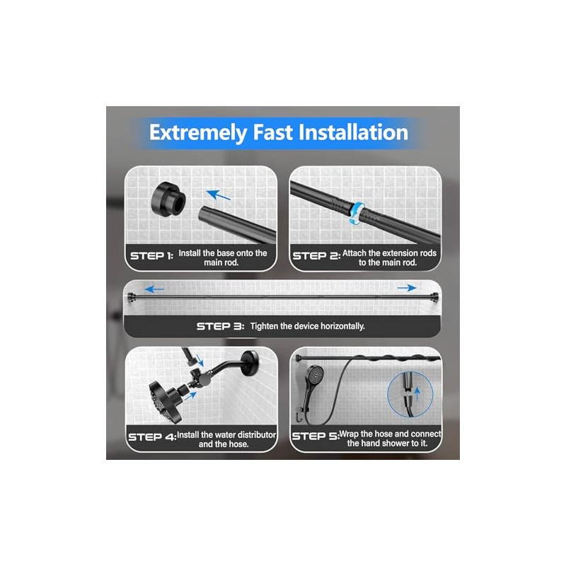 Dual Shower Head with Handheld for Couples: High Pressure Double