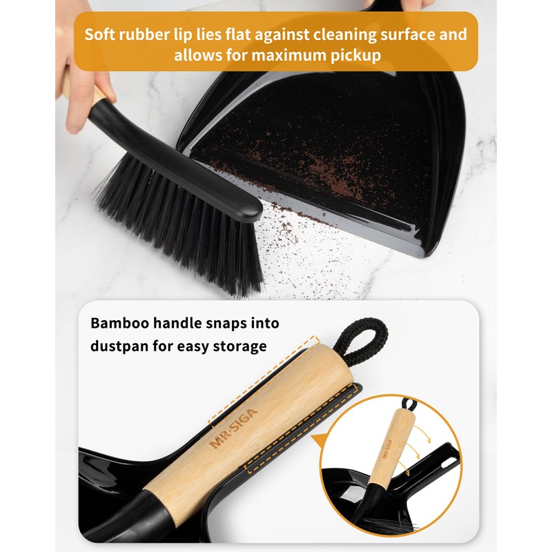 MR.SlGA Dustpan and Brush Set, Portable Cleaning Brush and Dustpan