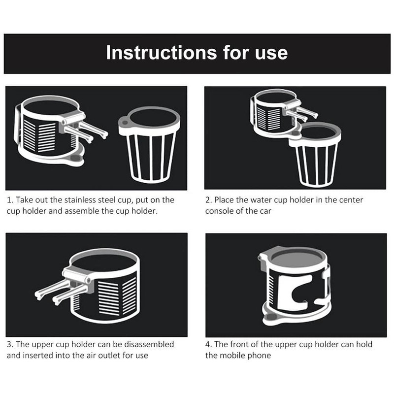 TOTMOX 3 in 1 Multifunction Car Cup Holder with Extension