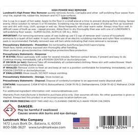 Lundmark High Power Wax Remover, Commercial Strength Floor Wax Stripper, 1-Gallon, 3204G01-2 Brand. Set of 2