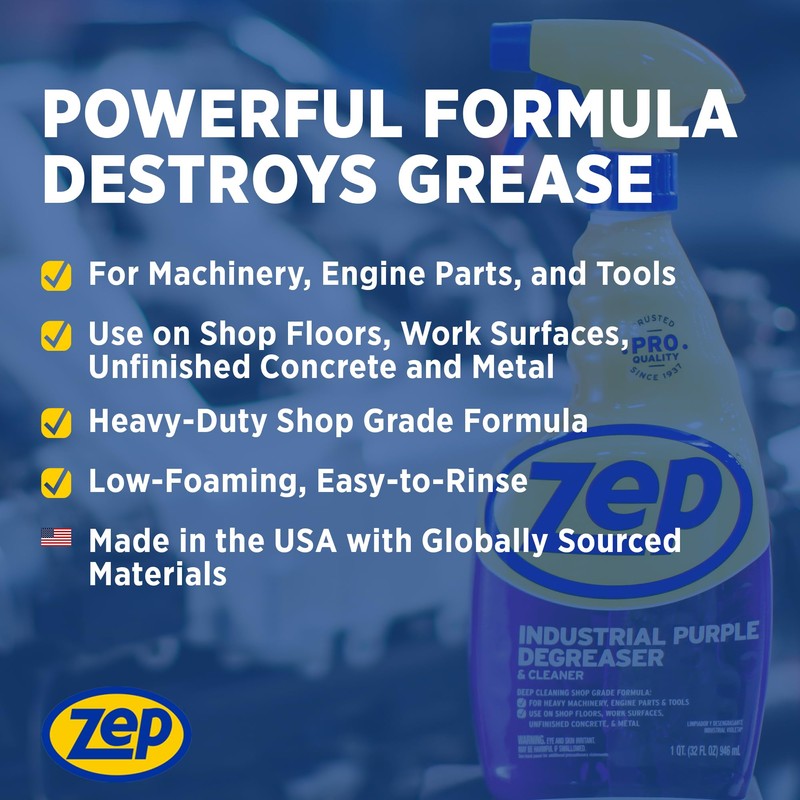 Zep Industrial Purple Cleaner and Degreaser Concentrate - 32 Ounce