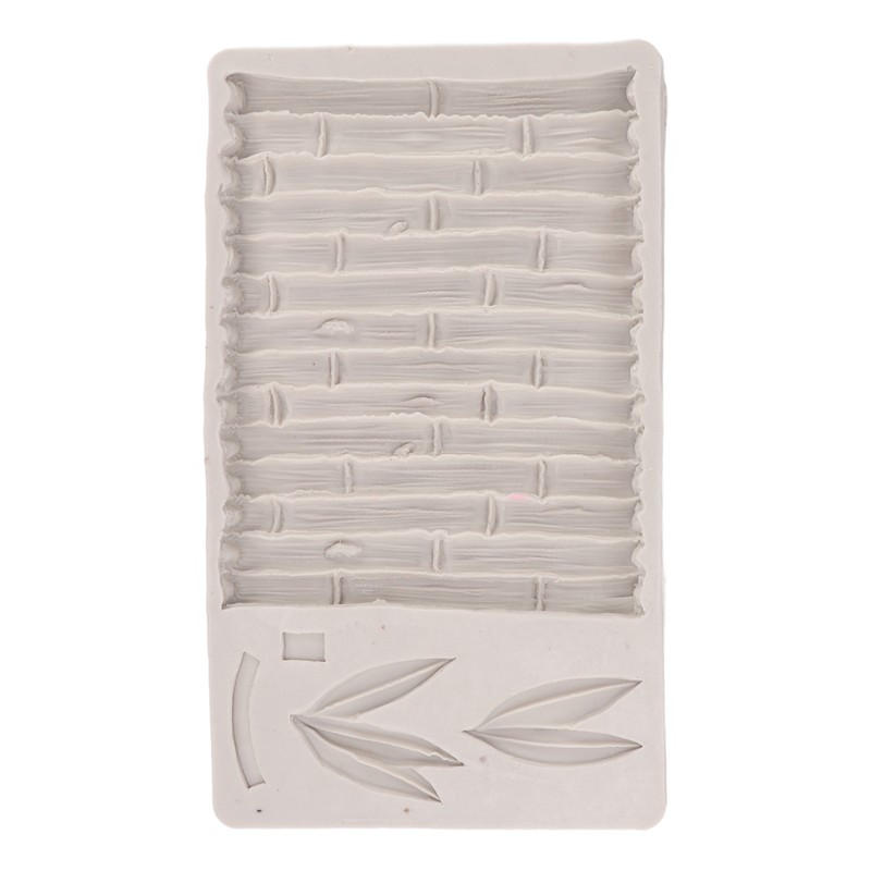 Silicone Mold Safe Elastic Grey Leaves Bamboo Design Tear Resistant