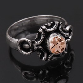 Morganit im Labor gezüchtet Edelstein 925 Sterling Silber Band Ring Männer & Frauen Alle Größen Handgefertigt Schmuck TSR1006BC_20 (66 (21.0))