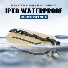 THKFISH Fishing Bag Waterproof Waist Bag IPX8, Bum Bag Waterproof with Airtight Zip, for Outdoor Fly Fishing Bag, Running, Outdoor Sports, Training, khaki, Belt bag