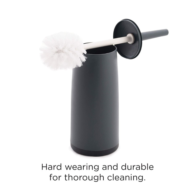 CleanPEAK Toilet Brush with Holder, Replacement Head, Hand Guard and