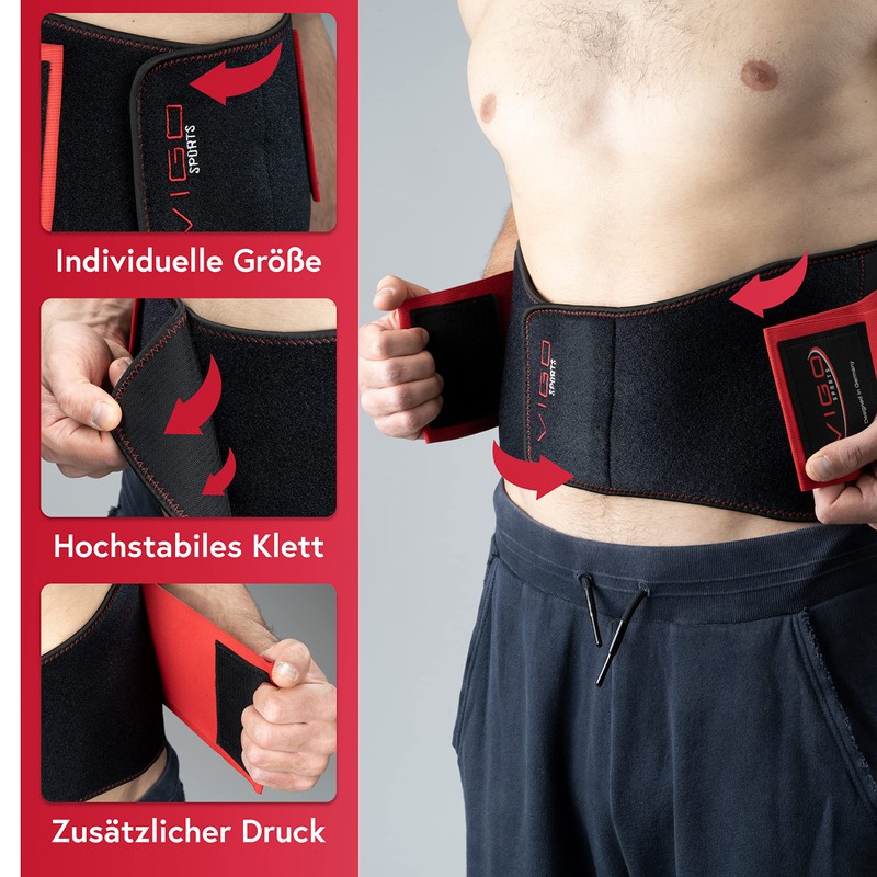 Vigo Sports Back Brace, Machine-Washable - Anti-Sweat Kidney Belt for