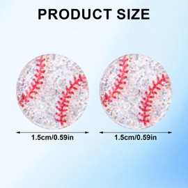 Mikovivi Acrylic Baseball Earrings, Sports Stud Earrings Fashion Stylish Baseball Jewelry Accessories for Women Fans Softball & Players