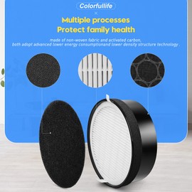Colorfullife 3 Pack LV-H132 Replacement Filter Compatible with LEVOIT LV-H132 Air Purifier Filter Replacement, H13 True HEPA Filter, Activated Carbon Filter, Pre Filters, Part # LV-H132-RF