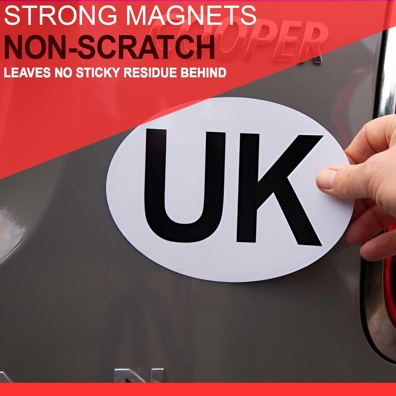 Magnetic UK Car Stickers for Europe - Easy to Attach