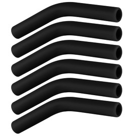 6pcs Silicone Straw Tips, Reusable Straw Tips Covers Replacement Straw Extender Tip Silicone Straw Elbows Tips Fit for 8mm 5/16 inch Outer Diameter Metal Stainless Steel Straws Accessories(Black)