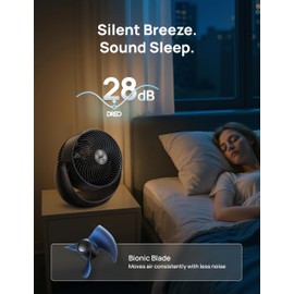 Dreo Fan for Bedroom, Floor fans for Whole Room, 40ft Strong Airflow, 120° Adjustable Tilt, 28db Low Noise, Quiet, 11 Inch, 3 Speeds, 2025 New Air Circulator for Office, Kitchen, Home