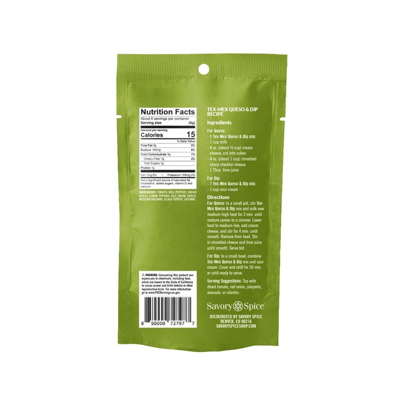 Savory Spice Tex-Mex Queso & Dip Spice & Easy Meal