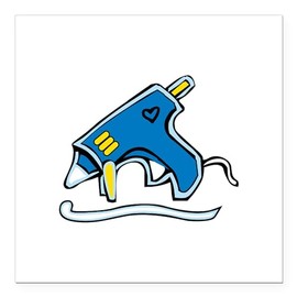 CafePress Hot Glue Gun Square Car Magnet 3 X 3 Square Car Magnet, Magnetic Bumper Display