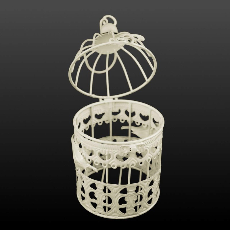 Decorative Metal Antique White Bird Cage Bird P 359 Small