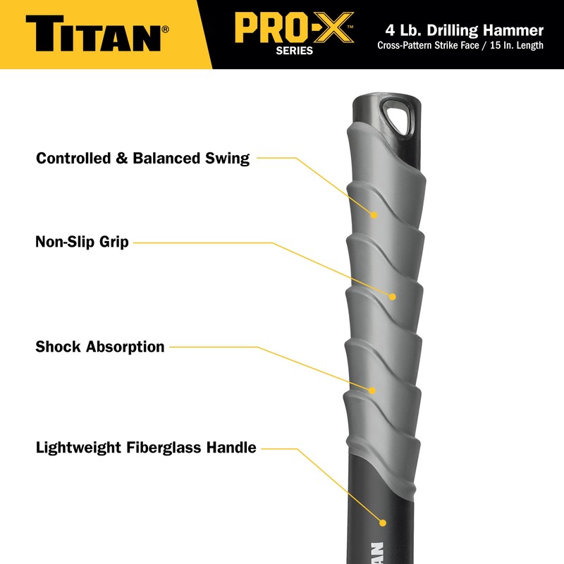 Titan Pro-X 63704 4-Pound x 15-Inch Drilling Hammer
