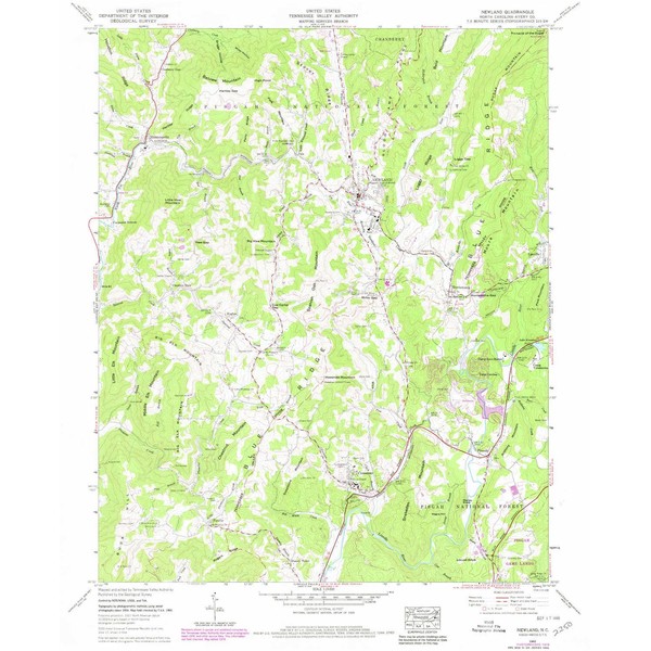 YellowMaps Newland NC topo map, 1:24000 Scale, 7.5 X 7.5