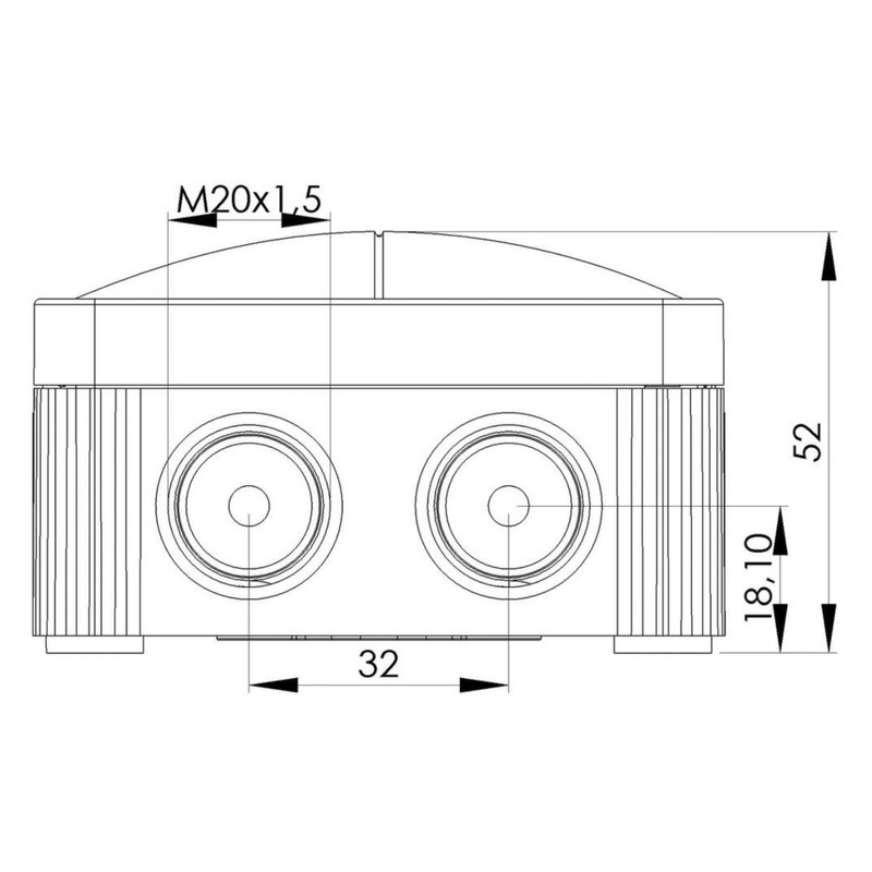 Wiska 10109900 COMBI 206 BK 3xWAGO 221-413 Junction Box, 85x49x51mm,