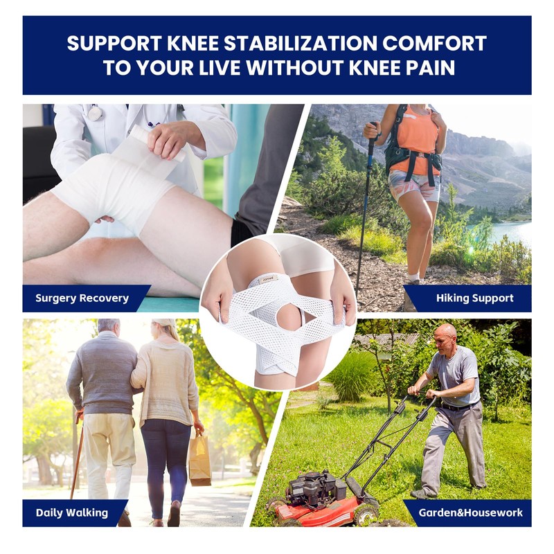 JOMVD Knee Brace for Meniscus Tear, Knee Pain, Adjustable Breathable