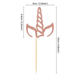 ZpiLkes 24PCS Unicorn Cupcake Topper Pink and Rose Gold Unicorn Themed Party Decorations Supplies for Baby Shower Birthday Party Boy Girl Gift