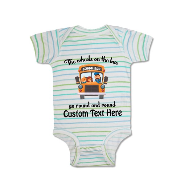 Cute Rascals Custom Baby Bodysuit The Wheels on The Bus