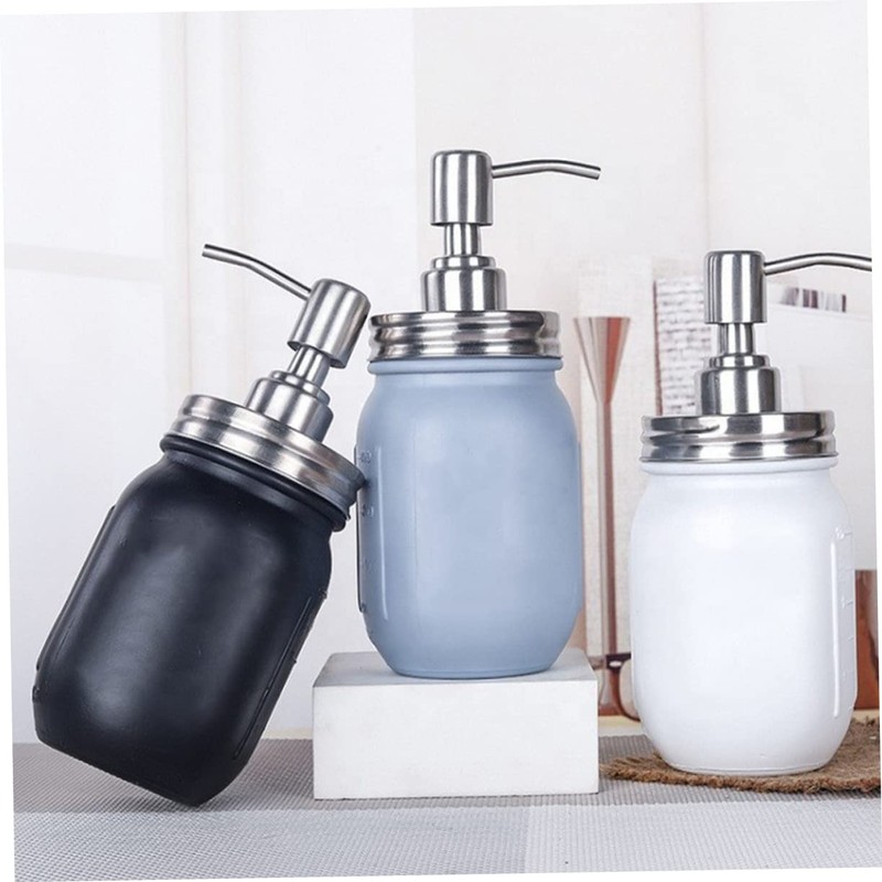 NOLITOY 4Pcs Stainless Steel Soap Pump Replacement Lids for Mason