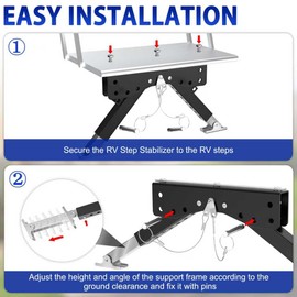 RV Step Stabilizer Kit for Travel Trailers/5th Wheels/Motorhomes, Camper Steps RV Step Support, Height Ranges from 2.8" to 11.4"
