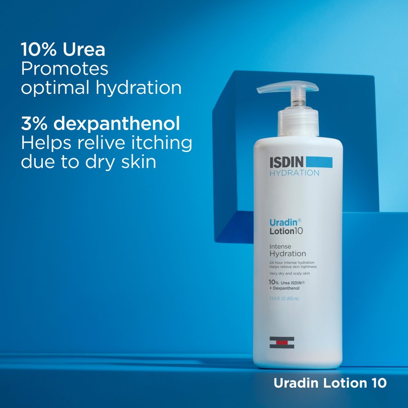 ISDIN Body Lotion Uradin 10, 24-Hour Intense Hydration, Non-Greasy, Fast-Absorbing