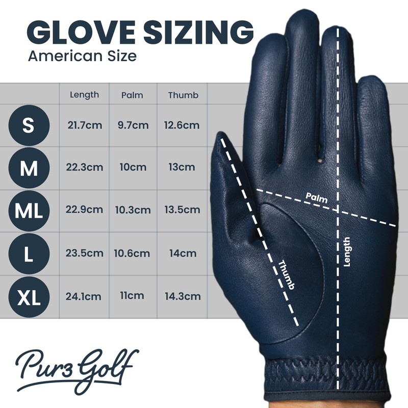 PUR3 GOLF - Premium Cabretta Leather 2.0 Golf Glove for
