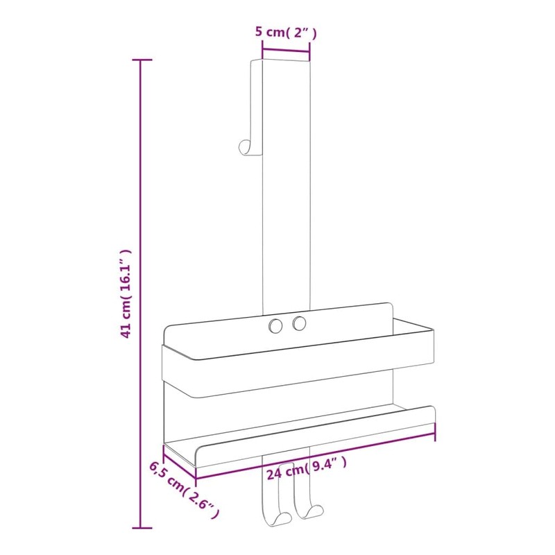 SKM Hanging Shower Caddy Silver Brushed 304 Stainless Steel,Silver (Weight