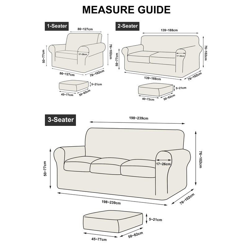 ARNTY Stretch Sofa Covers for 1/2/3 Cushion Sofa Furniture Slipcovers