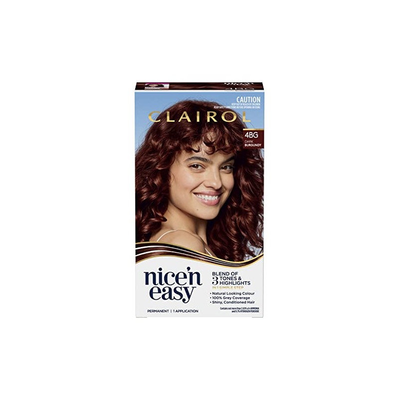 Clairol Nice 'N Easy Permanent Hair Colour 4BG Natural Burgundy,