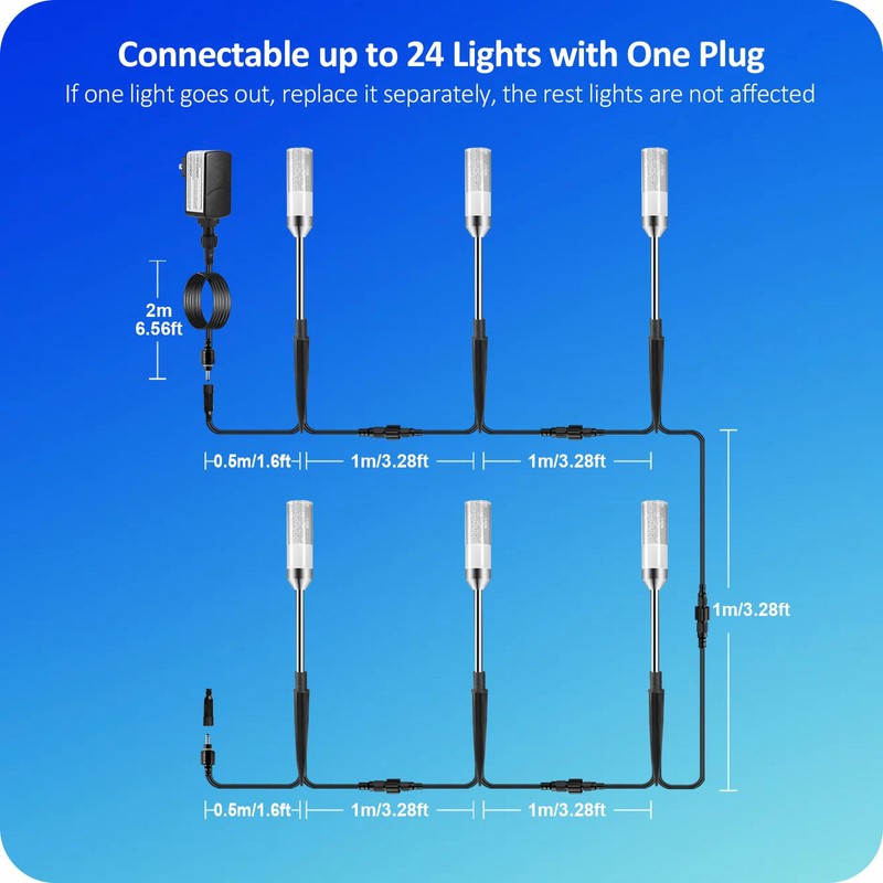 GreenClick Pathway Lights Outdoor,12V Low Voltage Landscape Lighting, 6 Pack