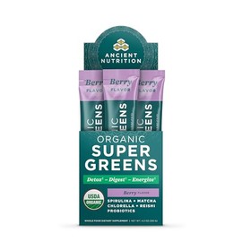 Ancient Nutrition SuperGreens Powder with Probiotics - Berry Flavor