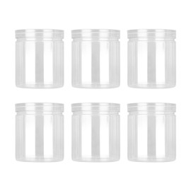 UUYYEO 10 Pcs Clear Plastic Jars Wide Mouth Storage Jars Cosmetic Cream Jars Slime Containers Large Empty Lotion Containers with Lids for Kitchen Dry Goods