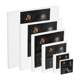 New York Central Portrait-Smooth Artist Canvas Panels - Assorted Square Sizes Set of 18 - Professional Quality 100% Cotton Canvas Panels for Painting - Ideal Painting Canvas Panels for Acrylics & Oils